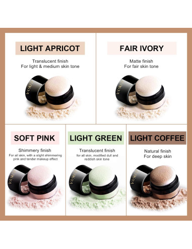 Polvo Fijador ILISYA 8g Marfil Claro Acabado Mate Impermeable