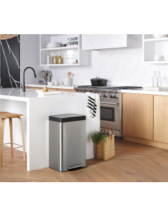 Cubo de Basura KOHLER 13 Galones Acero Inoxidable Negro y Cobre 2