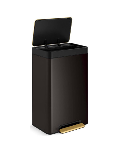 Cubo de Basura KOHLER 13 Galones Acero Inoxidable Negro y Cobre