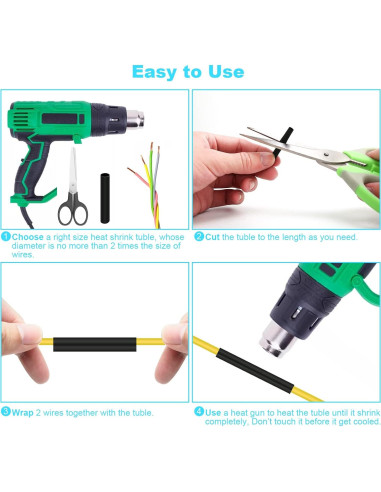 Kit de Tubos Termocontraíbles 900 Piezas DHOOZ - Negro 12 Tamaños