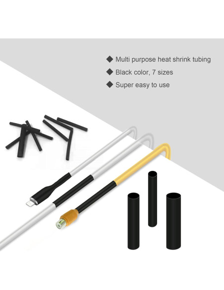 Kit de Tubos Termocontraíbles 900 Piezas DHOOZ - Negro 12 Tamaños