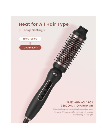 Cepillo Térmico 3 en 1 UMIGA Rosa - 3 Barriles Intercambiables