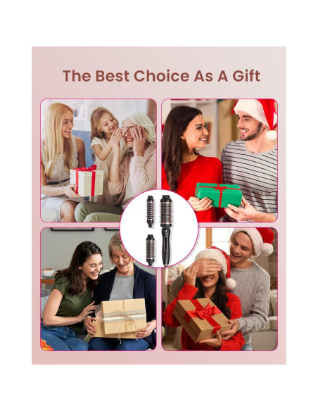 Cepillo Térmico 3 en 1 UMIGA Rosa - 3 Barriles Intercambiables