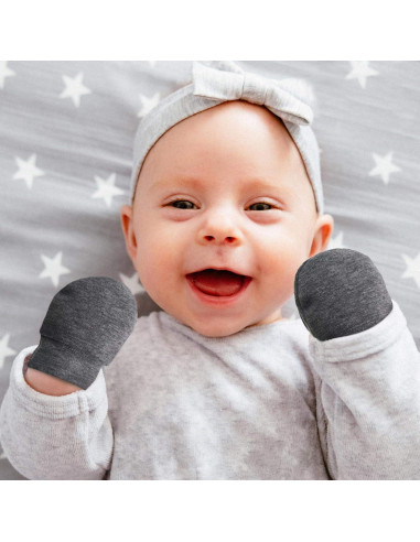 9 Pares Mitones de Algodón para Bebés 0-6 Meses Sin Rasguños