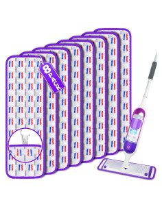 Paquete de 8 almohadillas de mopa reutilizables FORSPEEDER 15"