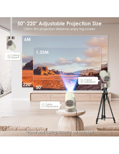 Proyector Portátil Nsyee Z12 4K WiFi Bluetooth Autofoco