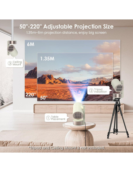 Proyector Portátil Nsyee Z12 4K WiFi Bluetooth Autofoco