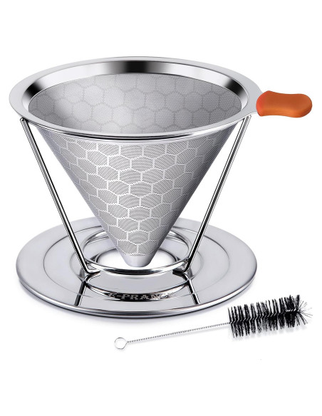 Filtro de café reutilizable E-PRANCE acero inoxidable 1-4 tazas