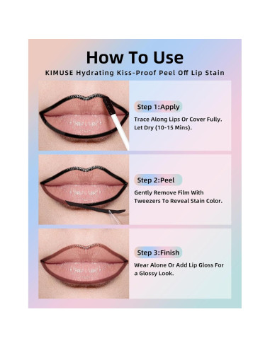 Tinte de Labios KIMUSE Peel Off Cereza Negra 12 Horas Mate