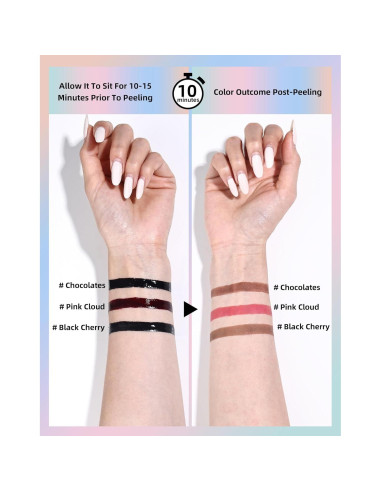 Tinte de Labios KIMUSE Peel Off Cereza Negra 12 Horas Mate