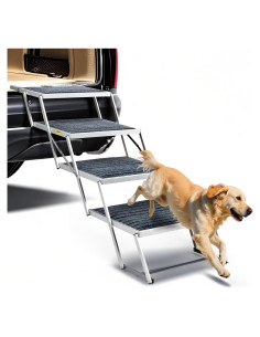 Escalera Plegable para Perros LUFFWELL 4 Escalones Ancha 90.7 kg