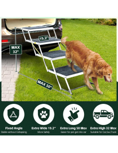 Escalera Plegable para Perros LUFFWELL 4 Escalones Ancha 90.7 kg 2