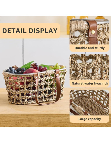 Cesta de Huevos Ovalada LGENHOOM de Hierba Marina Natural