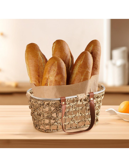 Cesta de Huevos Ovalada LGENHOOM de Hierba Marina Natural