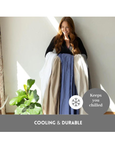 Juego de Sábanas Twin DreamFit Viscosa de Bambú Refrigerantes Azul 2