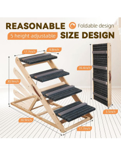 Rampa y Escaleras para Perros DeerGym 2 en 1 Plegable 68kg 2