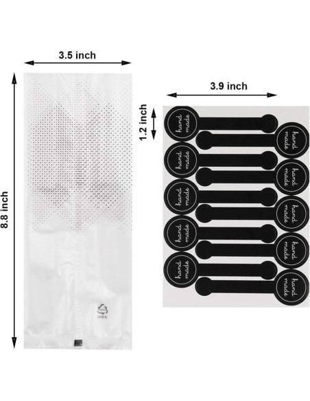 Bolsas de Galletas Searik Translúcidas 80 Pcs 8.9x22.4 cm