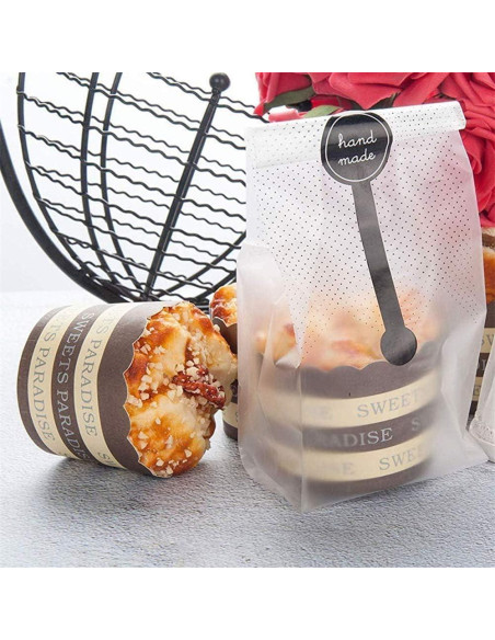 Bolsas de Galletas Searik Translúcidas 80 Pcs 8.9x22.4 cm