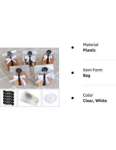 Bolsas de Galletas Searik Translúcidas 80 Pcs 8.9x22.4 cm