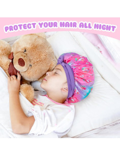 Gorras de Seda Satinada para Niñas - 2 Pcs, Azul Púrpura 2