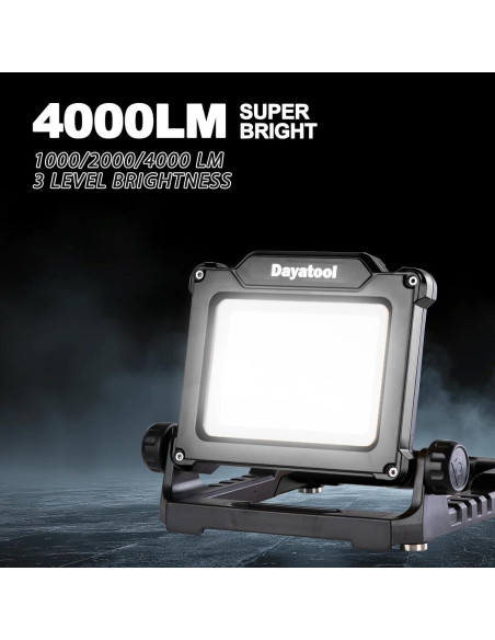 Luz de Trabajo LED Inalámbrica 25W 4000lm DAYATOOL Negra
