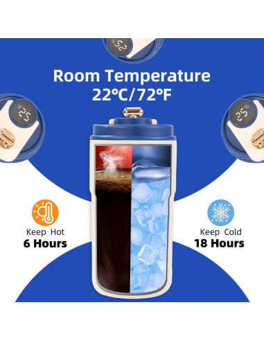 Taza de viaje ZMHQLPDZ 15 oz acero inoxidable aislada