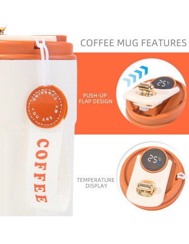 Taza de viaje ZMHQLPDZ 15 oz acero inoxidable aislada