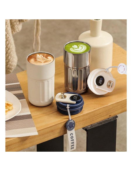 Taza de viaje ZMHQLPDZ 15 oz acero inoxidable aislada