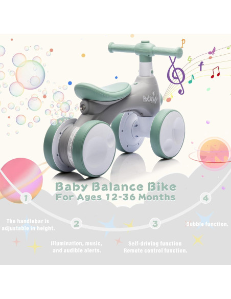 Bicicleta de Equilibrio JoyRydz para Bebés 12-36 Meses Verde
