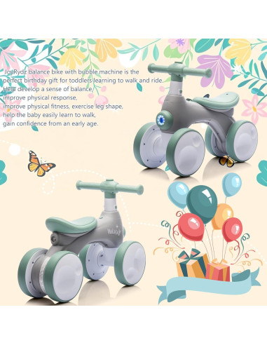 Bicicleta de Equilibrio JoyRydz para Bebés 12-36 Meses Verde