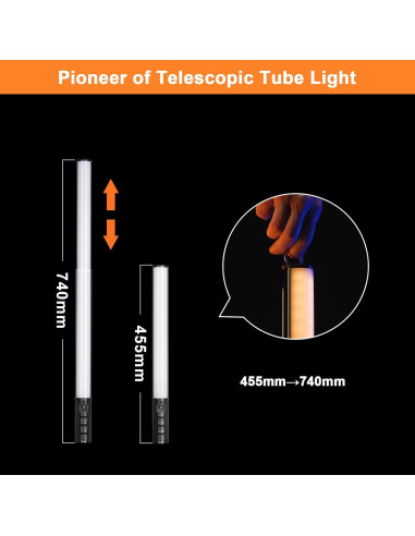 Varita de Luz LED RGB SIRUI T60 Portátil 74cm Batería Recargable