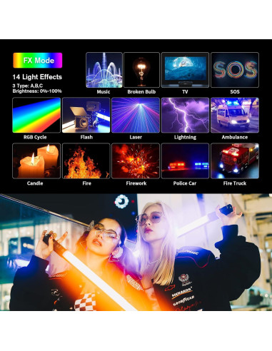 Varita de Luz LED RGB SIRUI T60 Portátil 74cm Batería Recargable