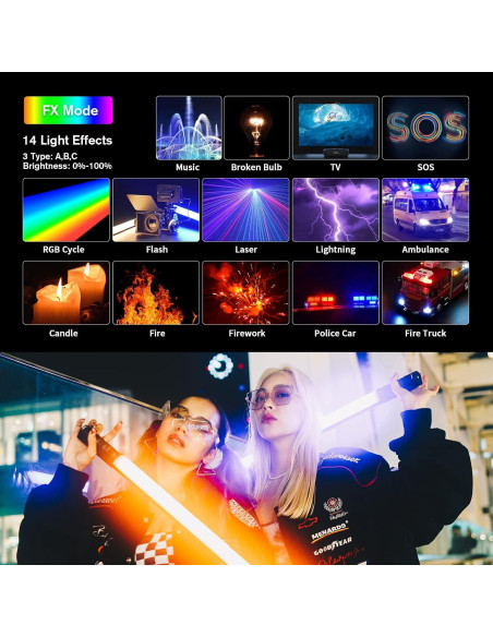 Varita de Luz LED RGB SIRUI T60 Portátil 74cm Batería Recargable