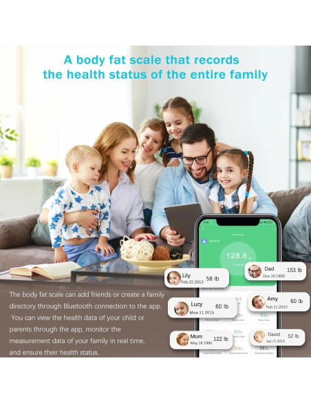 Báscula Inteligente E-SHIDAI con Pantalla LCD Colorida 35.5x32.7cm