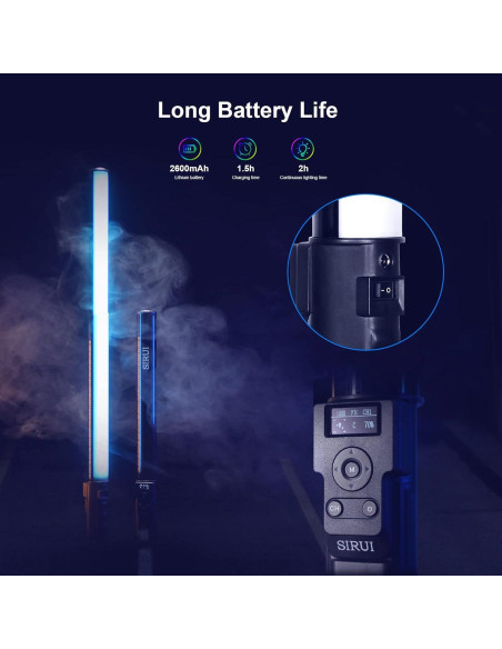 Varita de Luz LED RGB SIRUI T60 Portátil 74cm Batería Recargable