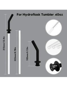 Juego de Popotes Reutilizables Miracredo para Hydro Flask 20-40 oz 2