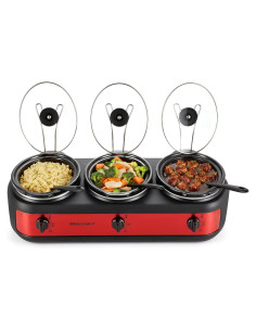 Olla de Cocción Lenta Triple Elite Gourmet EWMST-325R 3 x 2.5L