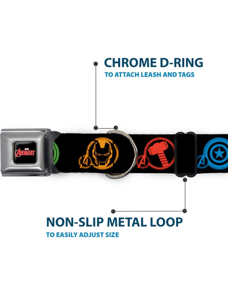 Collar para Perro Buckle-Down Marvel Avengers 2.54 cm Grande Collar para Perro Buckle-Down Marvel Avengers 2.54 cm Grande