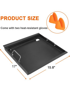 Plancha de Cocina DELSbbq 17" para Parrillas Charbroil y Nexgrill 2