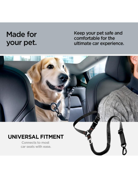Cinturón de Seguridad Retráctil Spigen para Mascotas Negro