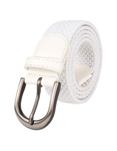 Cinturón Elástico Trenzado Mile High Life 3.3CM Mediano Blanco