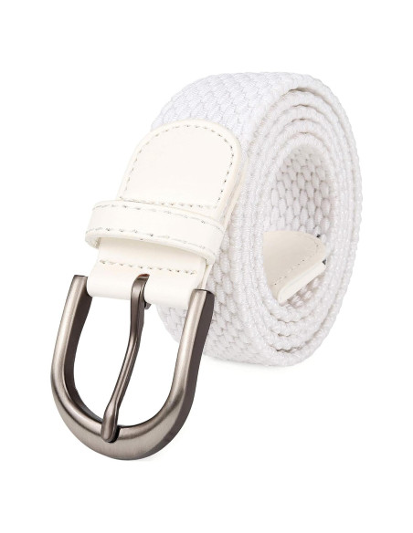 Cinturón Elástico Trenzado Mile High Life 3.3CM Mediano Blanco