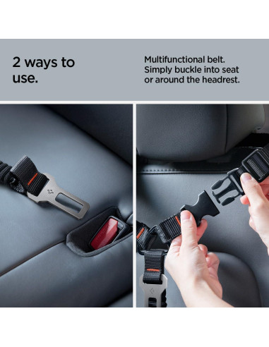 Cinturón de Seguridad Retráctil Spigen para Mascotas Negro