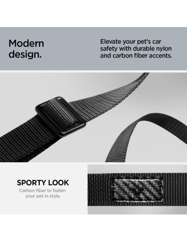 Cinturón de Seguridad Retráctil Spigen para Mascotas Negro