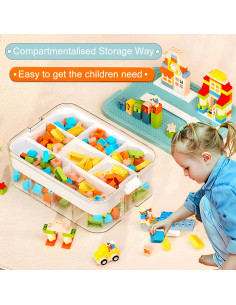 Caja de Almacenamiento de Juguetes PeoTRIOL 8qt Apilable Verde 2