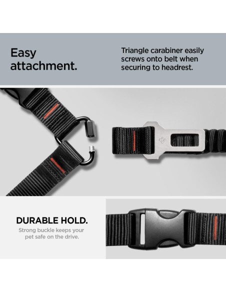 Cinturón de Seguridad Retráctil Spigen para Mascotas Negro