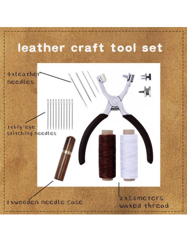 Perforadora de Agujeros BUTUZE para Cuero 4mm + Agujas y Hilo