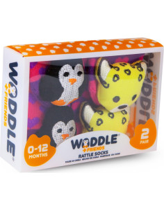 WADDLE Calcetines Sonajeros para Bebés 0-12M - 2 Paquetes 2