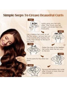 Rizador de Cabello Sin Calor Deacocal Azul 3 Piezas 2