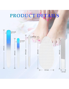 Juego de 6 Limadoras de Uñas de Vidrio Zhehao - Degradado Azul 2